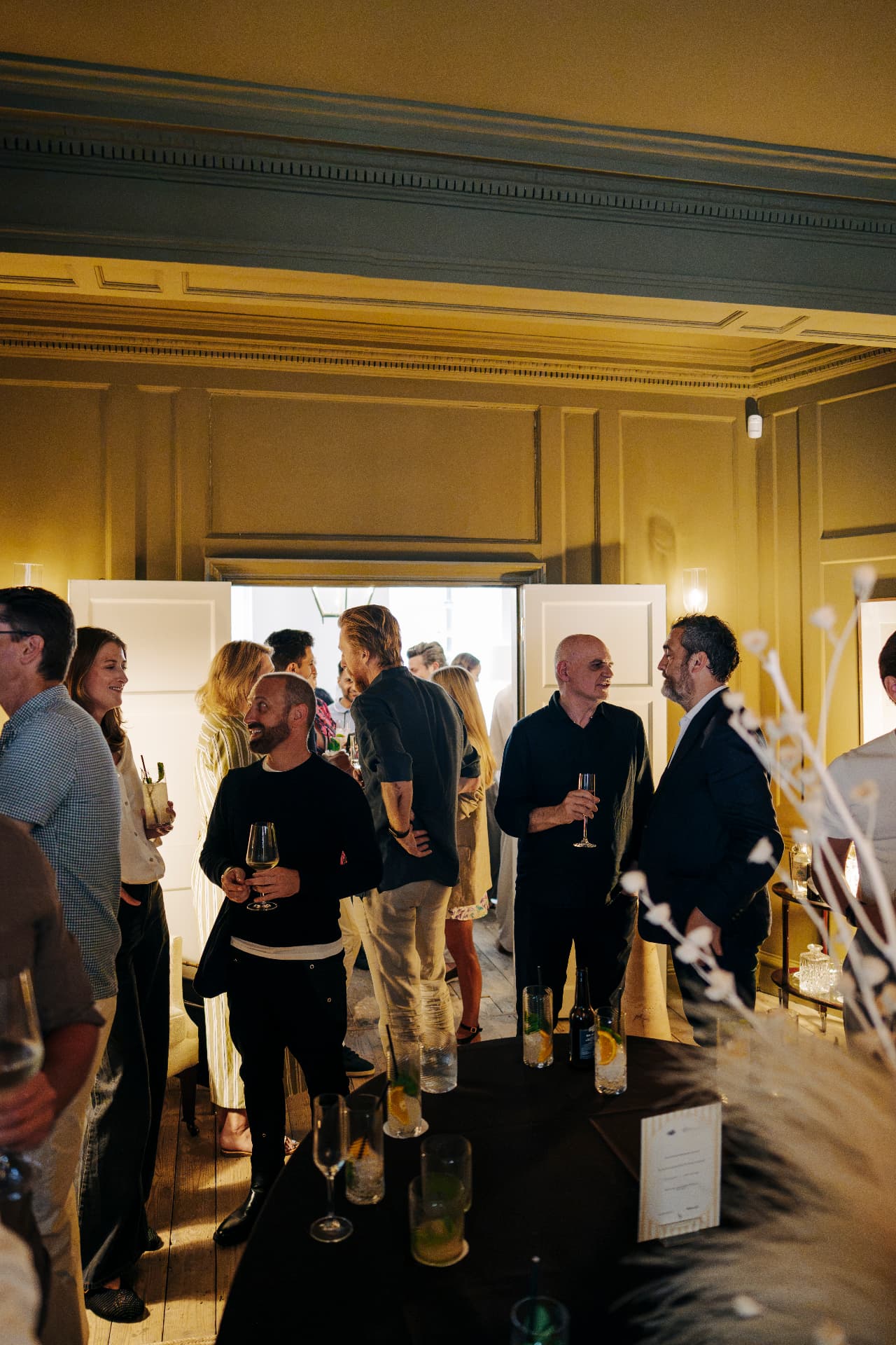 After Hours — guests in the panelled room