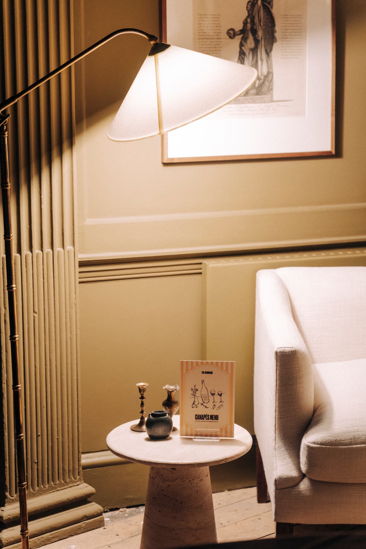 After Hours Summer Party — interior, lamplight and canapés menu